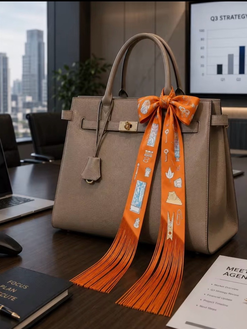 Fringe Handbag Wraps- Vibrant OrangeFringe